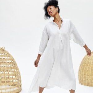 Rachel Craven White Linen Kurta Dress 2/L